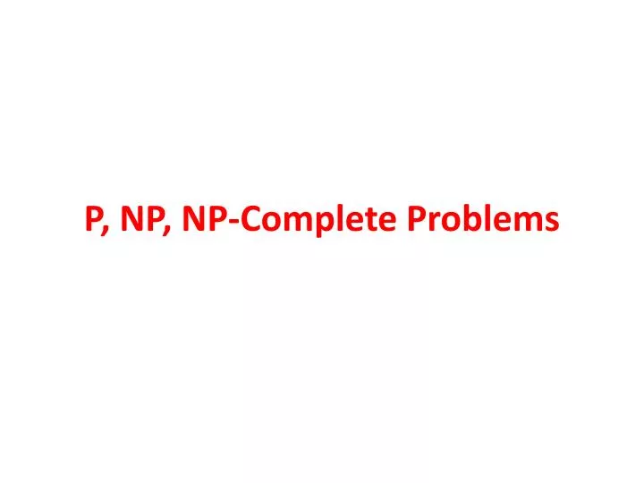 p np np complete problems