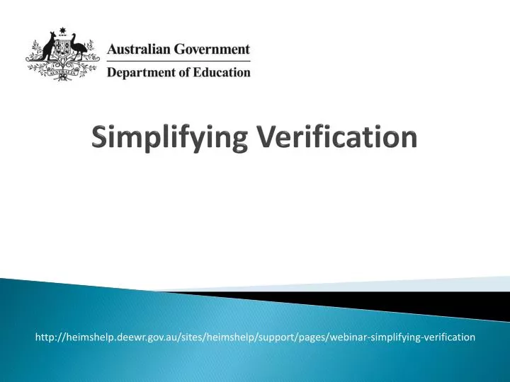 simplifying verification