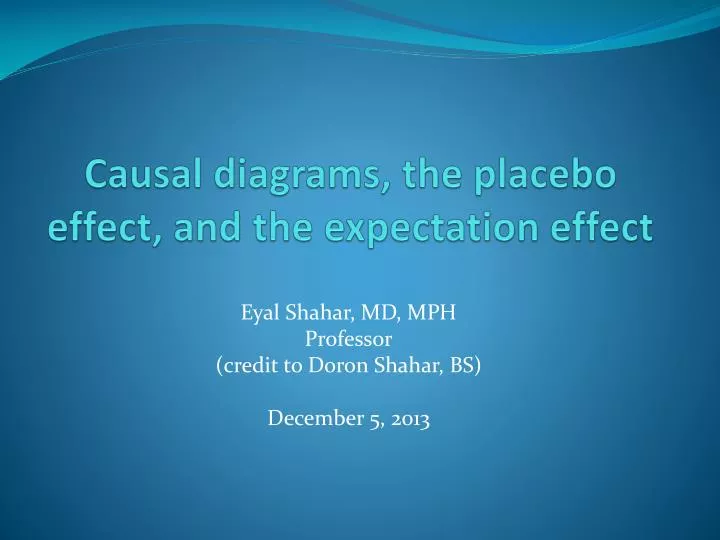 causal diagrams the placebo effect and the expectation effect