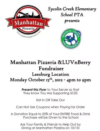 Manhattan Pizzeria &amp; LUVnBerry Fundraiser Leesburg Location