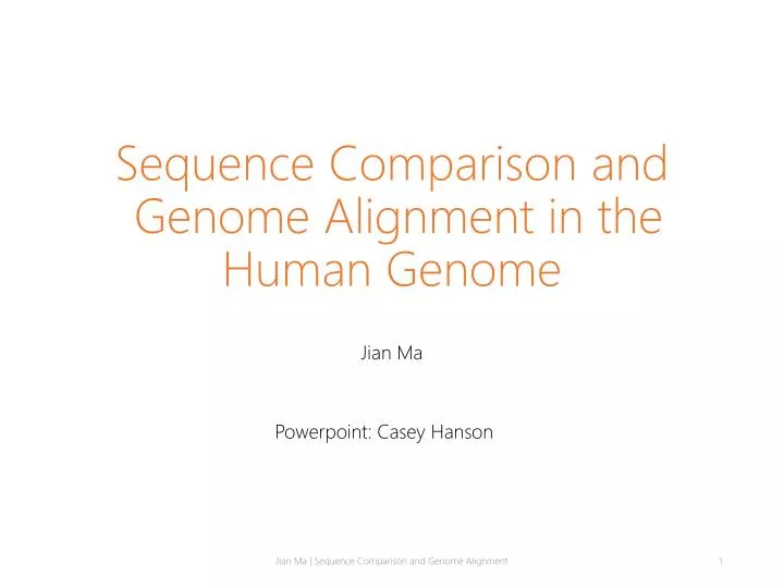 sequence comparison and genome alignment in the human genome