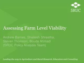 Assessing Farm Level Viability