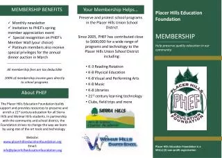 Preserve and protect school programs in the Placer Hills Union School District