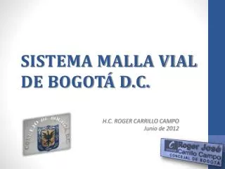 sistema malla vial de bogot d c