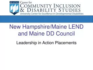 New Hampshire/Maine LEND and Maine DD Council