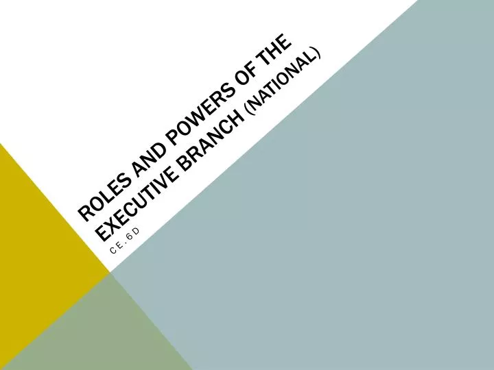 roles and powers of the executive branch national