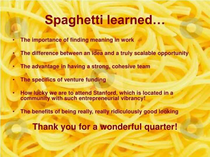 spaghetti learned