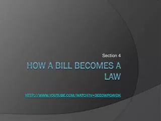 How a bill becomes a law youtube/watch?v=3eeOwPoayOk