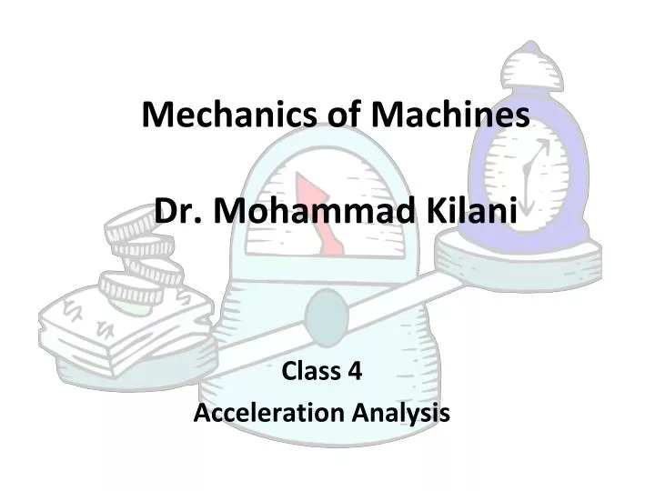 mechanics of machines dr mohammad kilani