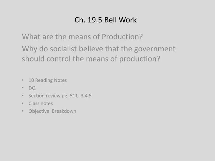 ch 19 5 bell work