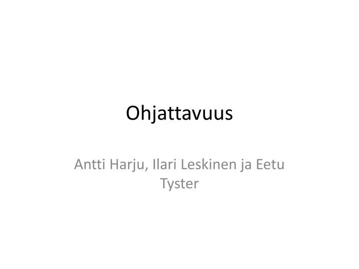 ohjattavuus