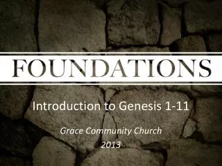 Introduction to Genesis 1-11