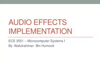 Audio effects implementation