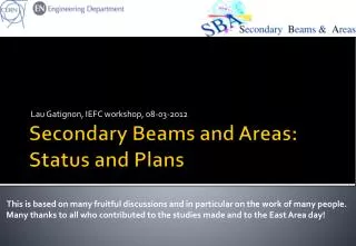 Secondary Beams and Areas: Status and Plans