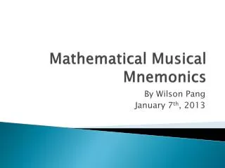 Mathematical Musical Mnemonics
