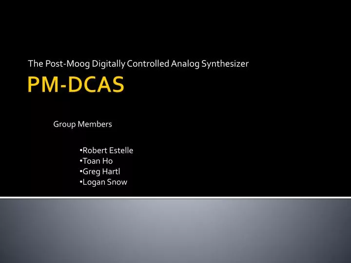 the post moog digitally controlled analog synthesizer