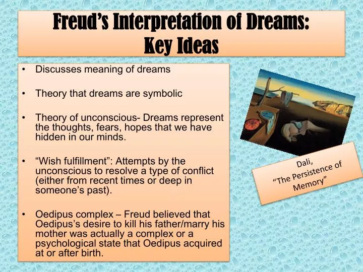 freud s interpretation of dreams key ideas