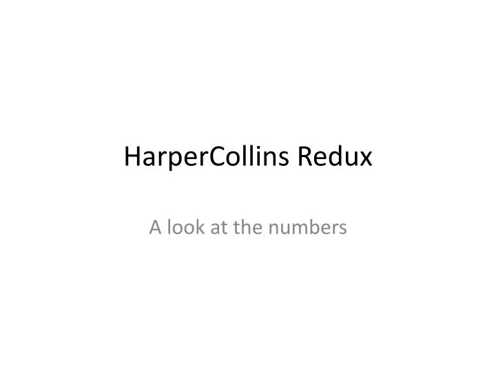 harpercollins redux