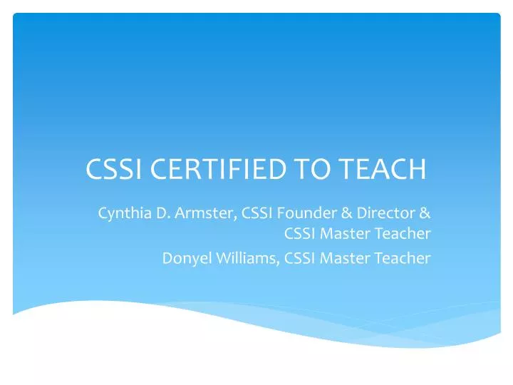 cssi certified to teach