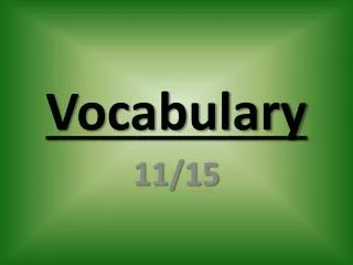 Vocabulary