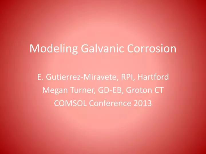 modeling galvanic corrosion