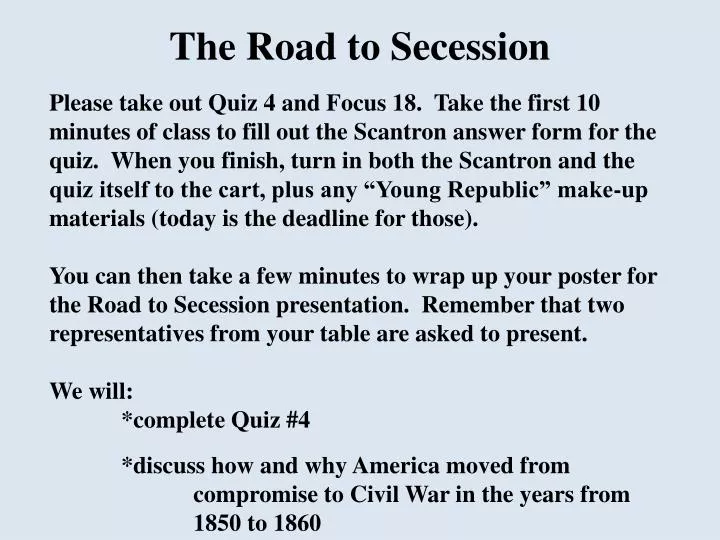 the road to secession