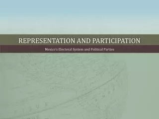 Representation and participation