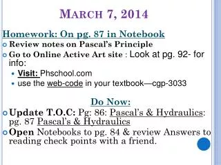 march 7 2014