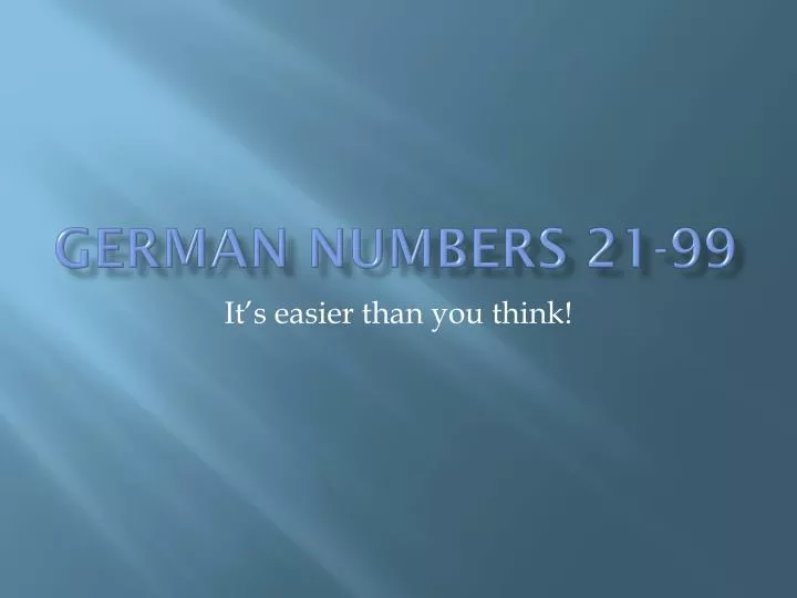 german numbers 21 99