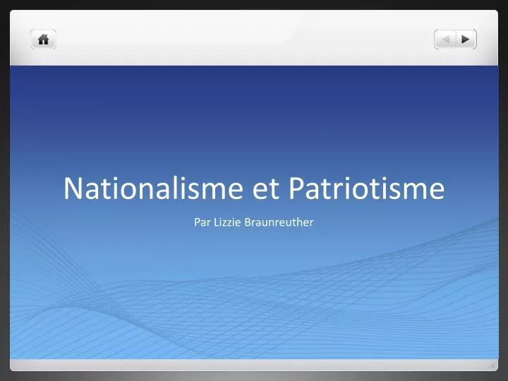 nationalisme et patriotisme