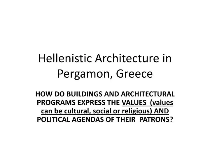 hellenistic architecture in pergamon greece