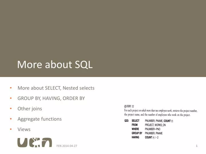 more about sql
