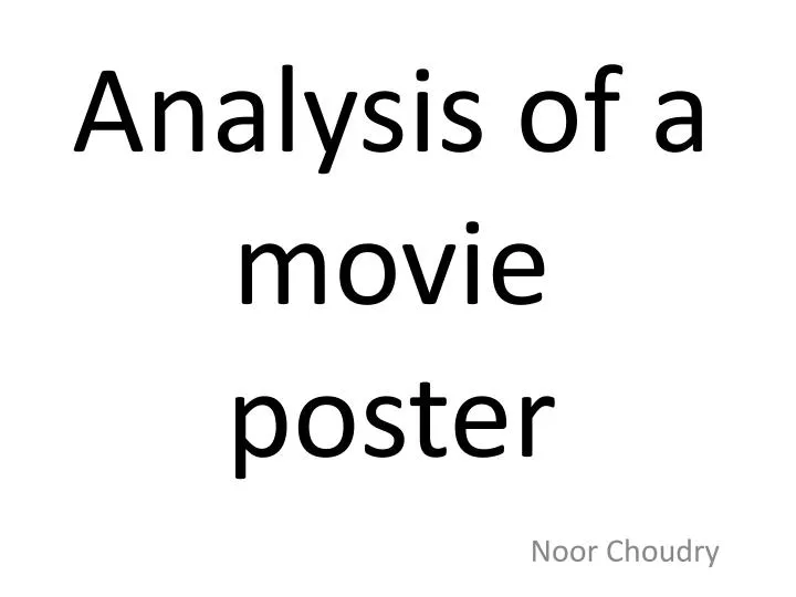 analysis of a movie poster