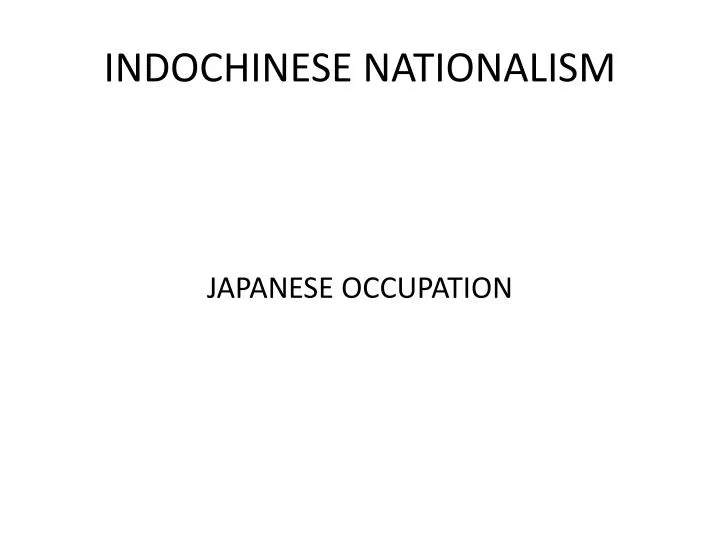 indochinese nationalism