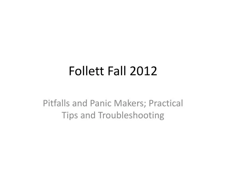 follett fall 2012