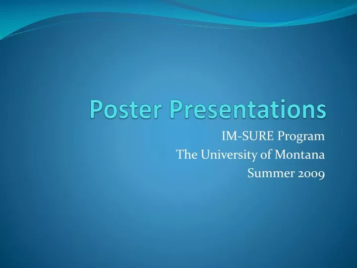 poster presentations