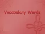 Vocabulary Words - slide 1