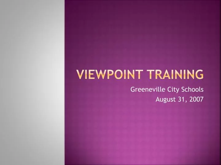 viewpoint training