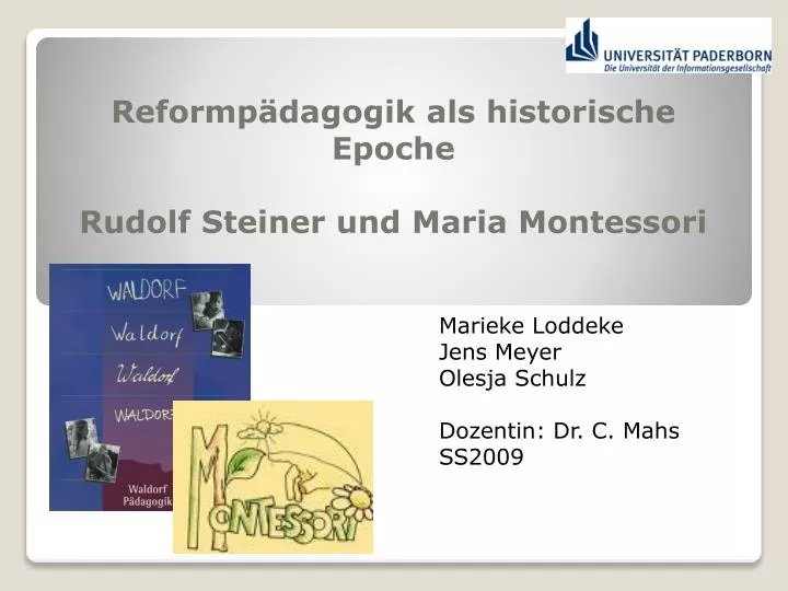 reformp dagogik als historische epoche rudolf steiner und maria montessori