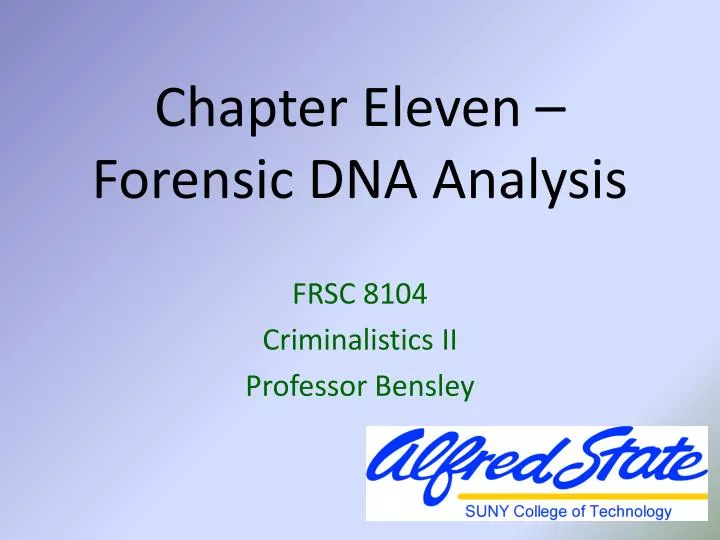 chapter eleven forensic dna analysis