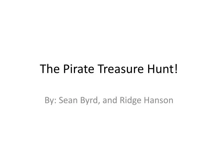 the pirate treasure hunt