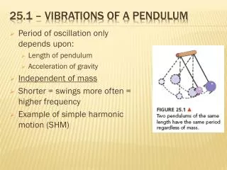 25 1 vibrations of a pendulum
