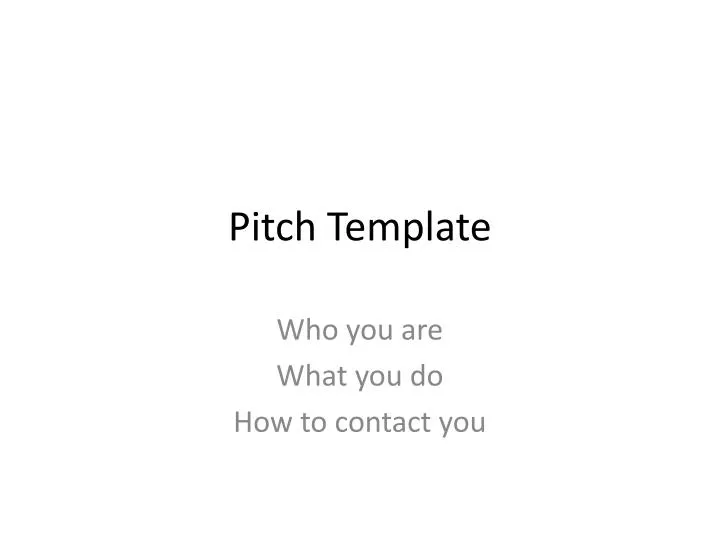 pitch template