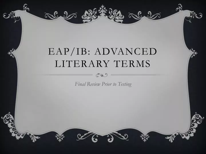 eap ib advanced literary terms