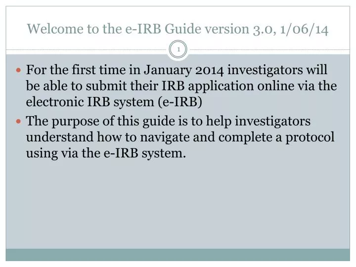 welcome to the e irb guide version 3 0 1 06 14