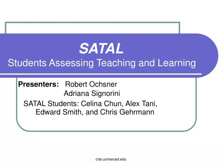 satal students assessing teaching and learning