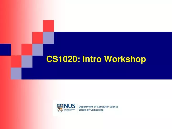 cs1020 intro workshop