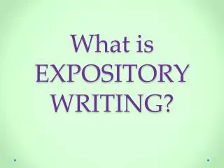 what is expository writing