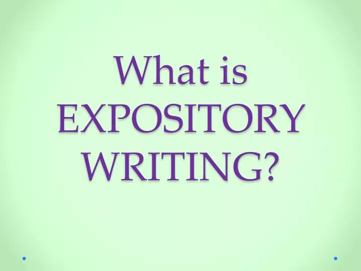 what is expository writing