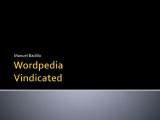 Wordpedia Vindicated